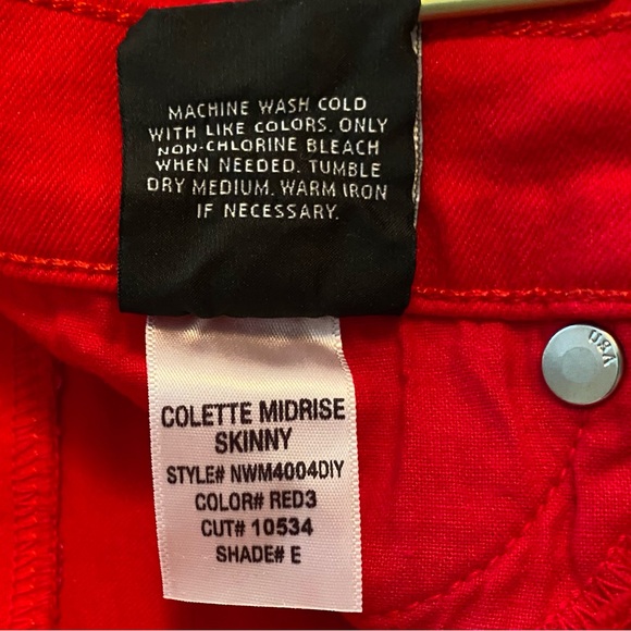 HUDSON Jeans Holiday Red Colette Midrise Skinny Size 27 Waist 28” Inseam 31.5”. - Picture 10 of 10